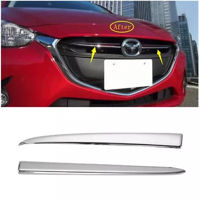 Chrome Cover For Mazda 2 Demio DJ DL 2015-2019 Front Central Grille Grill Trim • $18.79