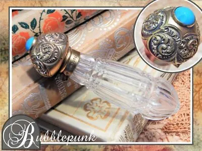 $285 • Buy Antique SIMONS BROTHERS Sterling Silver Cut Glass Scent Bottle Tear Catcher