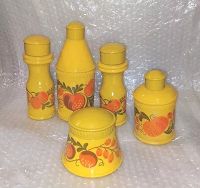 Vintage Avon Pennsylvania Milk Glass Vanity Set Harvest Gold • $45