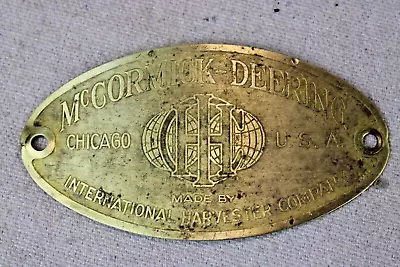 VTG McCormick Deering Primrose 3 Cream Separator Part Brass Name Plate • $15