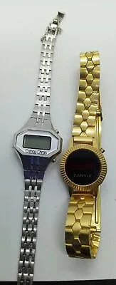 $25 • Buy 2x Watch Lot, Sanyo LED, CompuChron LCD, Women's, For Parts Or Repair