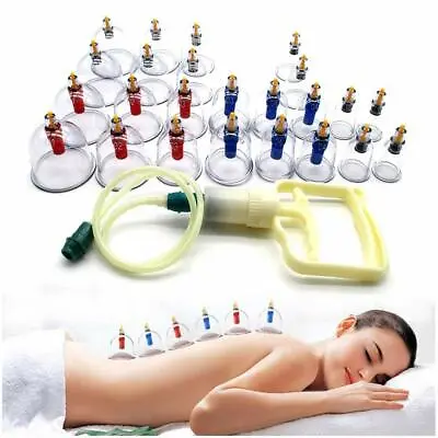 12 / 24 Cups Medical Chinese Vacuum Cupping Body Massage Therapy Healthy Suction • $19.93