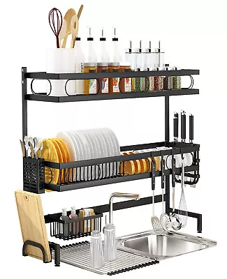 65cm 3 Tier Over Sink Dish Drying Rack Kitchen Cutlery Holder Storage Organizer • $75.95