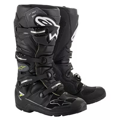 Alpinestars Tech 7 Enduro Boots Drystar Black White Waterproof GripSole Quad ATV • $374.99