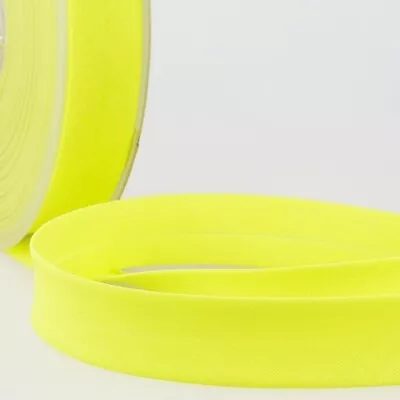Stephanoise 20mm Fluorescent Neon Bias Binding Tape Neon Yellow - Per Metre • £1.39