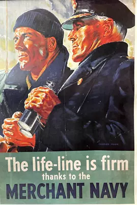 Reissue British War Time Propaganda Poster - The Telegraph - Merchant Navy • £20
