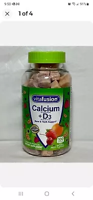 Vitafusion Calcium + D3 Natural Fruit Flavors Gummies 100 Count Expire 04/2024 • $12.50