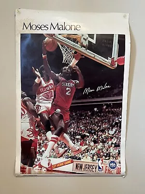 Vintage Moses Malone Poster Sports Illustrated 35x23 • $149.95