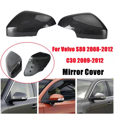 Carbon Fiber ABS Rearview Mirror Cover For Volvo S80 2008-2012 C30 2009-2012 • $36.88