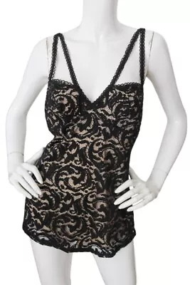 Ann Ferriday Top Vintage Y2k Fairy Grunge Goth Black Lace Cami Tank Womens Large • $69.95