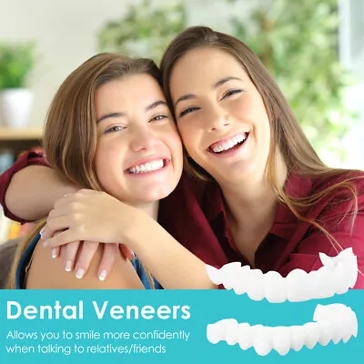 Snap On Bottom Upper+Lower False Teeth Dental Veneers Dentures Fake Tooth Smile • $22.59
