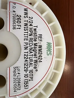 MWS P/N T2241229-10(155) Magnet Wire 260 Feet 2 Conductor 2 Color • $35