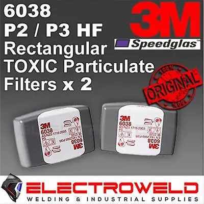2x 3M 6038 P2 P3 HF OV AG Filter Cartridge Respirator Acid Gas Chemicals Welding • $34.95