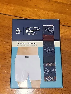 Original Penguin By Munsingwear 3 Pack Woven Boxers New In Pack Mens Size Small • $29.95