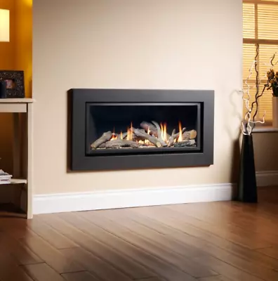 £1249.90 • Buy Gas Fire Vola 800 Slide Control Black Wall Inset Mounted Glass Fronted Logs