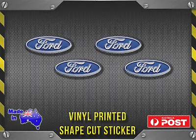 4 X Ford Logo Vinyl Sticker ENAMEL LOOK 40mm Small For Wheels Repro - FREE POST! • $5.45