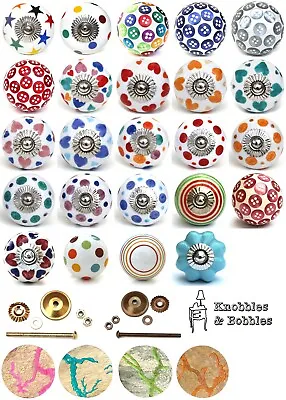 Shabby Chic Cupboard Door Knobs Handles Drawer Pulls. Ceramic And Resin Knobs. • £1.99