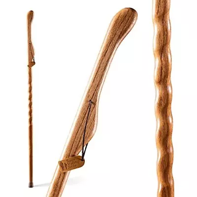 Handcrafted Wood Walking Stick Twisted Oak Hitchhiker Style Handle For Men... • $52.14