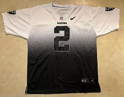 Oakland Raiders #2 Terrelle Pryor Black & White Nike Elite Fadeaway Jersey Sz 56 • $33.99