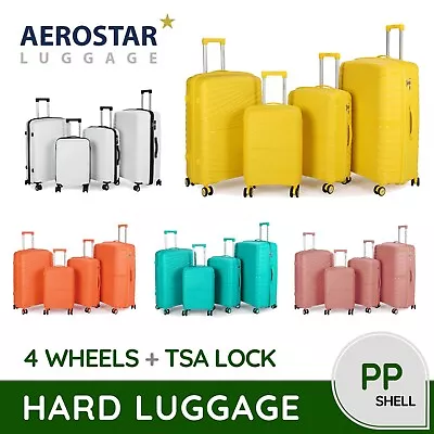 20/24/28/32 Inch Hard Shell PP Suitcase Travel Case Hand Cabin Luggage TSA Lock • £37.99