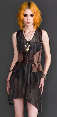 Lip Service Desert Exile Steampunk Brown Underbust Cincher Holster Top XS • $89