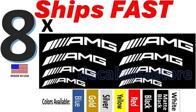 8 X AMG Curved Caliper Decal White Sticker - Mercedes Benz - Free Shipping • $7.99