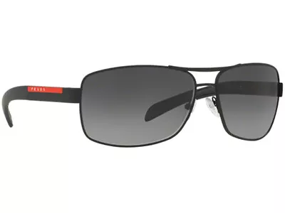 POLARIZED Genuine PRADA Matte Black Metal Sunglasses SPS 54I DG0 5W1 PS 54IS 541 • $299.95