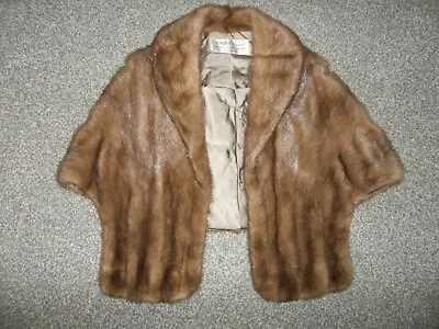 Vintage 60's EMBA Pastel Mink Fur Natural Brown Royal Quality Stole Mink Cape • $22.95