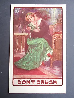 Comic POSTCARD Edwardian Couple DON'T CRUSH Inter-Art Artcolour 1900s • £3.99