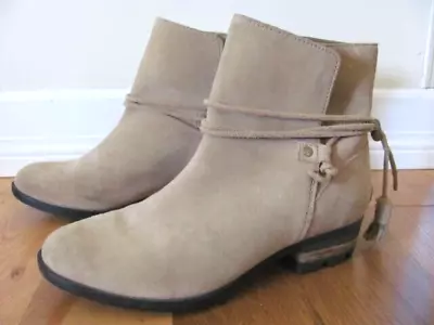 Sorel NL2682-214 Farah Tan Suede Tasseled Ankle Boot Bootie Women's 8.5M • $44.99