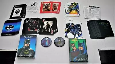 Batman Returns And Batman Forever Playing Card Decks And  Two Movie Pinbacks EXC • $12.50