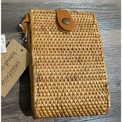 Bali Ata Bag  Hand Crafted Ata Grass Crossbody Leather Strap Bag NWT • $39