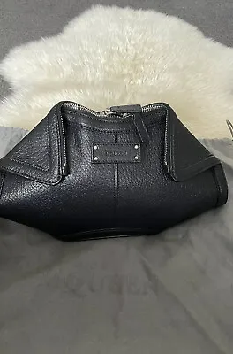 $449.90 • Buy Alexander McQueen De Manta Black Clutch Bag 100% Authentic Excellent Condition
