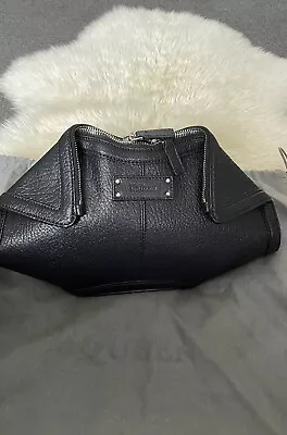 $449.90 • Buy Alexander McQueen De Manta Black Clutch Bag 100% Authentic Excellent Condition