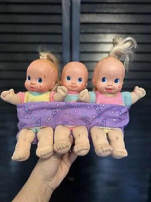 Mattel Magic Nursery Fuss & Giggle Triplets Baby Dolls - Vintage 1992 • $45