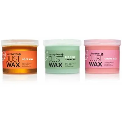 Salon System Just Wax Hair Removal Wax Pot 450g Professional Wax Strips Spatulas • £14.99