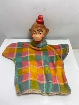 VTG Hand Puppet Rubber Head 1950s Toy Circus Monkey With Hat • $9.99