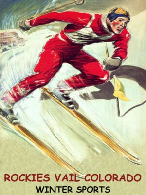 $74.95 • Buy 190067 ROCKIES VAIL COLORADO WINTER SPORTS SKI DOWNHILL Wall Print Poster