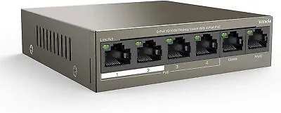 Tenda 6-Port PoE Network Switch Ethernet Switch Hub 4 PoE Ports Up To 30 W F • £31.15