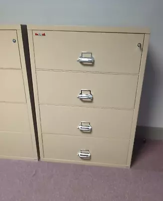 FireKing Classic 1-HR Fire Rated 4-Drawer 38  W Lateral File Cabinet W/ KEY • $1095