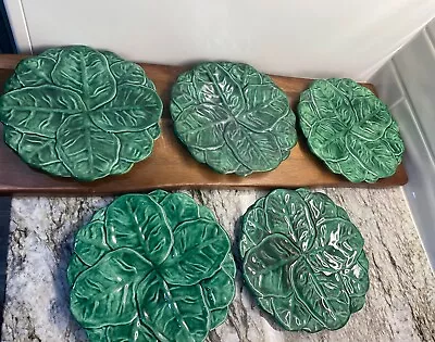 Vintage Duncan Ceramic 1976 Green Cabbage Leaf Plates 8  1/2” (Set Of 5) • $50