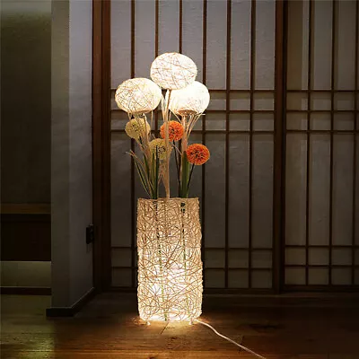 £50.92 • Buy Handmade Rattan Lamp Floor Standing Flower Light Wicker Style Ball Tree Lantern