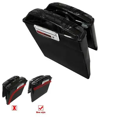 $228.42 • Buy New Style Stretched Extended Hard Saddlebags For Harley Electra Glide Road King