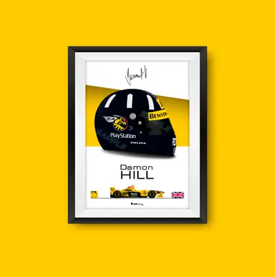 Damon Hill Jordan 1998 Helmet Print - Scuderia GP • £24
