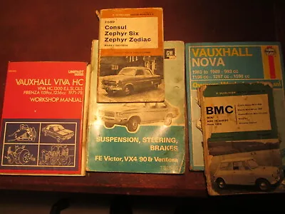 5 X Manuals. Mini. Consul. Zephyr Viva HC. FE Victor. Vauxhall Nova . • $6.32