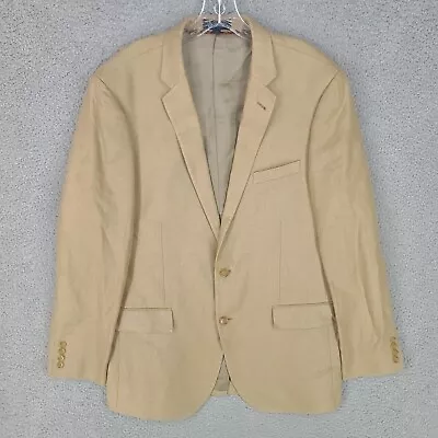 J Crew Blazer Mens 44 L Long Ludlow Jacket 100% Linen Beige 2 Button Summer • $60