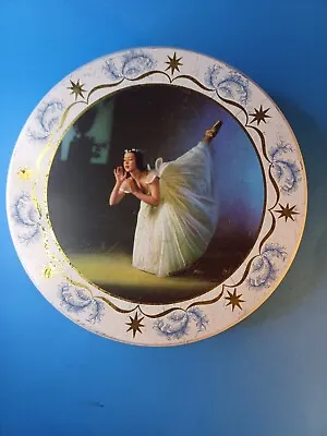 Vintage W R Jacob Biscuit Tin With Ballerina Picture (1950s).  Diameter 20cm. • £5.45