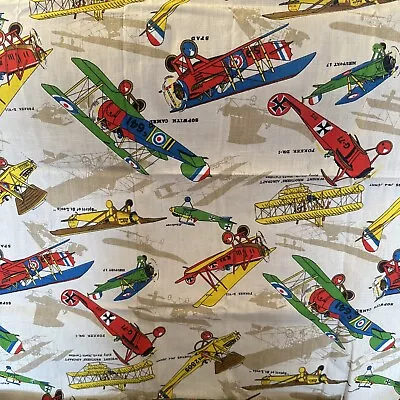 Bi-Planes Vintage Airplanes Fabric Biplanes Fokker Sopwith  Remnant • $10