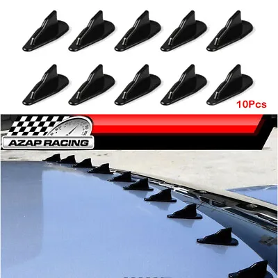 $9.99 • Buy 10Pcs Universal Vortex Generator PP EVO-Style Roof Shark Fins Spoiler Wing Kit