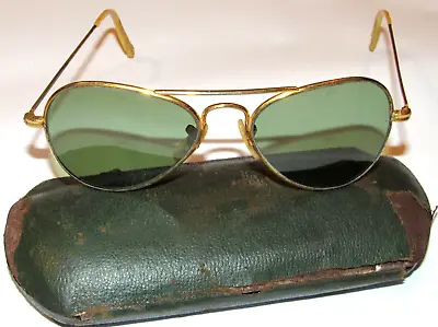 Vintage Willson Metal Frame Sunglasses! Green Lenses! Small Size Gold Frame! Usa • $84.99